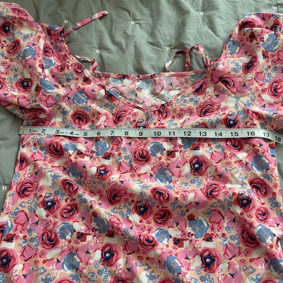 SHEIN NWOT Allover Floral Cold Shoulder Dress PINK Floral Size Small Mini - Picture 9 of 11